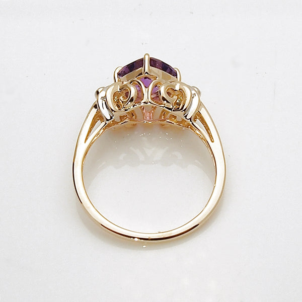 14k Gold Amethyst and Diamond Women's Ring Mira's Jewelers