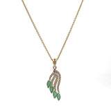14k Emerald and Diamond Pendant Necklace