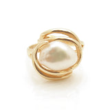 14k Gold Baroque Pearl Ring