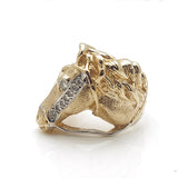 14k Diamond Horse Head Ring