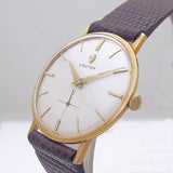 Vintage 18k Croton Mens 17 Jewel Manual Wind Watch