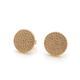 Sterling Silver Vermeil CZ Disc Stud Earrings