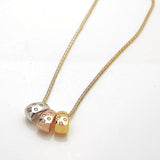 14k Tricolor Diamond Pendant Slide Necklace