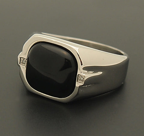 Stainless Steel Black Onyx Ring