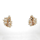 14k Gold Freshwater Pearl and Diamond Earrings
