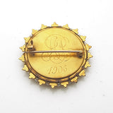 Antique 10k Gold Victorian Locket Pin Monogram 1906