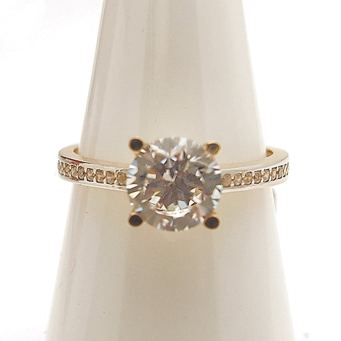 14k Solitaire CZ Engagement Ring