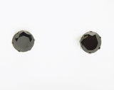 Inox Stainless Steel Black CZ Stud Earrings