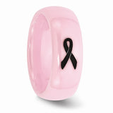 Ceramic Pink Black Laser Accented Ribbon 8mm Polished Band