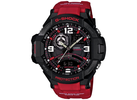 G-Shock Men's Analog-Digital Red Resin Strap Watch 51x52mm GA1000-4B