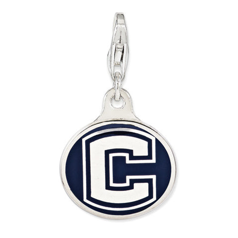 Sterling Silver Enamel Univ. Of Connecticut W/ Lobster Clasp Charm