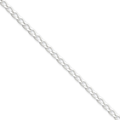 Sterling Silver Rhodium Plated 3.2mm Open Link Bracelet