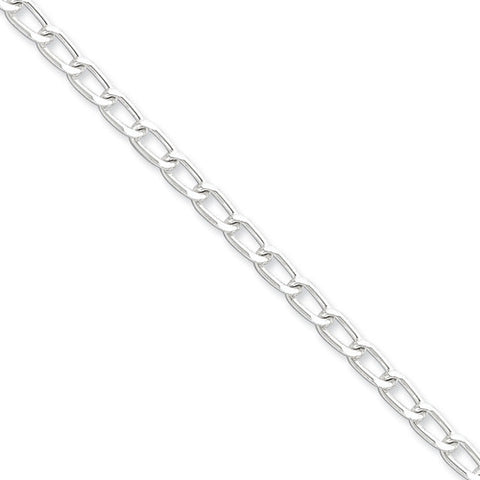 Sterling Silver Rhodium Plated 4.3mm Open Link Bracelet