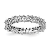 Sterling Shimmer Sterling Silver Rhodium-plated CZ Fancy Eternity Band