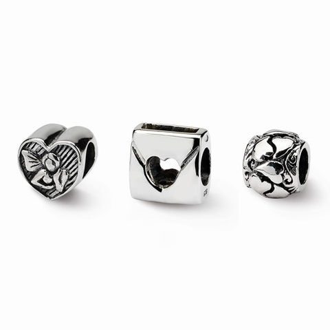 Sterling Silver Reflections Love Boxed Bead Set