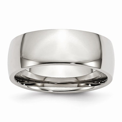 Stainless Steel 8mm Polished Wedding Band