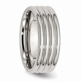 Stainless Steel Grooved 8mm Polished Band