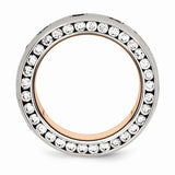 Stainless Steel Cubic Zirconia Inlay Band