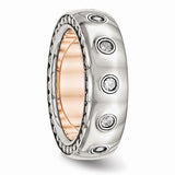 Stainless Steel Cubic Zirconia Inlay Band