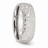 Stainless Steel Brushed & Polished Textured 8mm Band