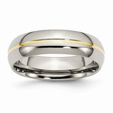 Titanium Yellow IP-Plated Grooved 6mm Polished Band