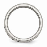 Titanium/Sterling Silver Inlay Polished 1pt. Diamond 7mm Band